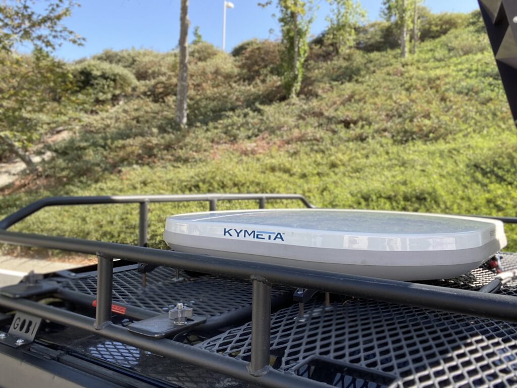 Kymeta u8 Terminal on vehicle for comms on the move abilities