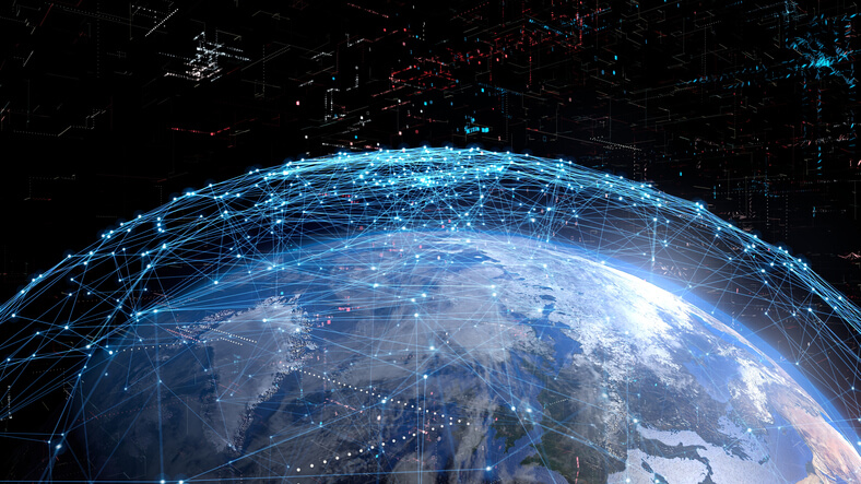 Image of Earth and Satellite system