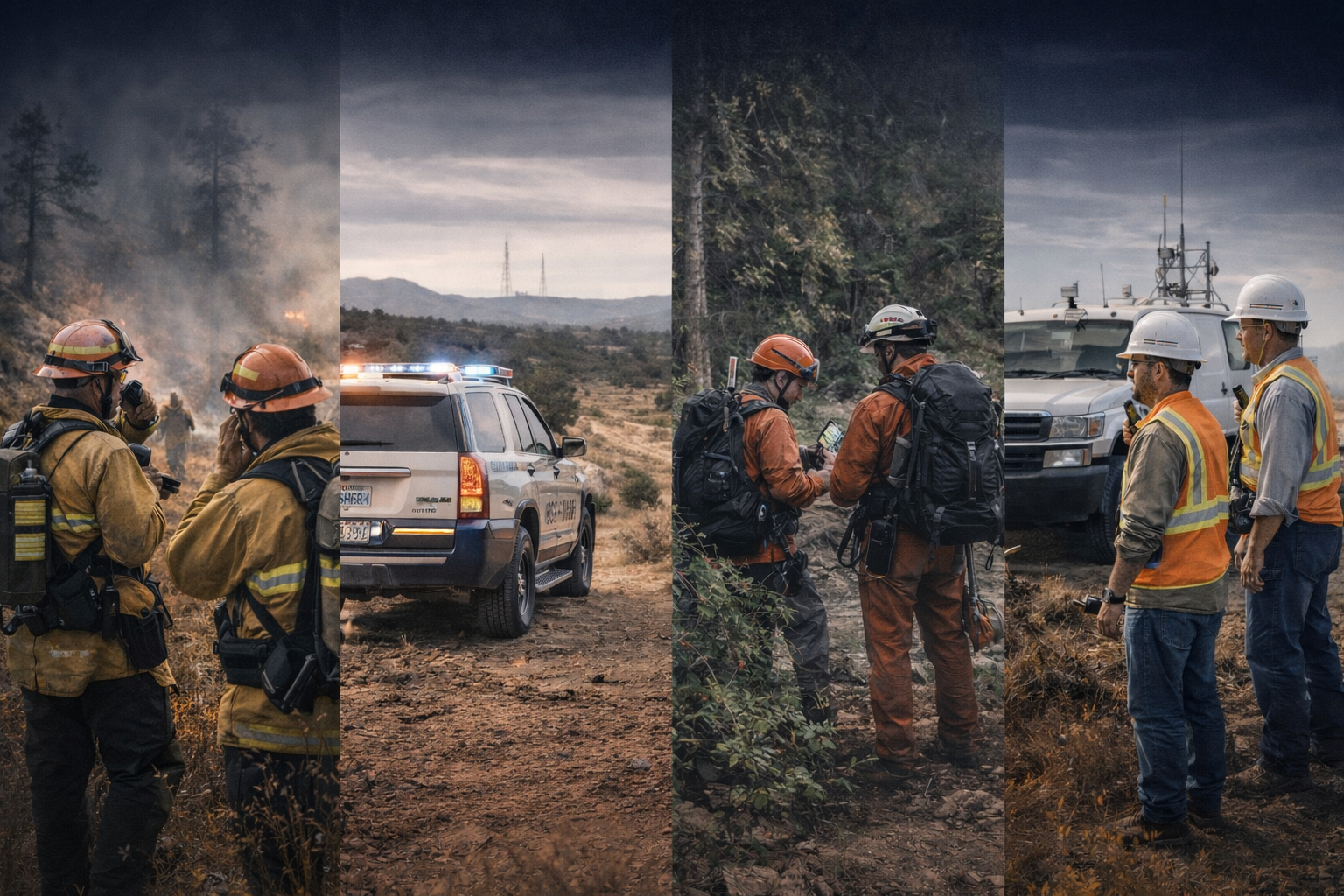 Rapid deployment communications equipment at a temporary command post