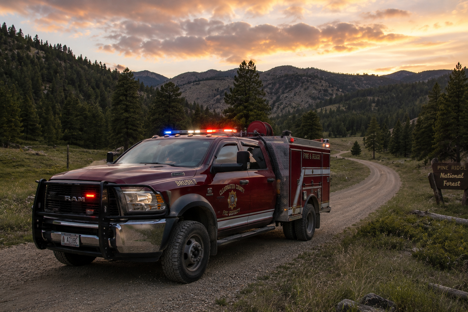 Emergency response vehicle operating in a rural area