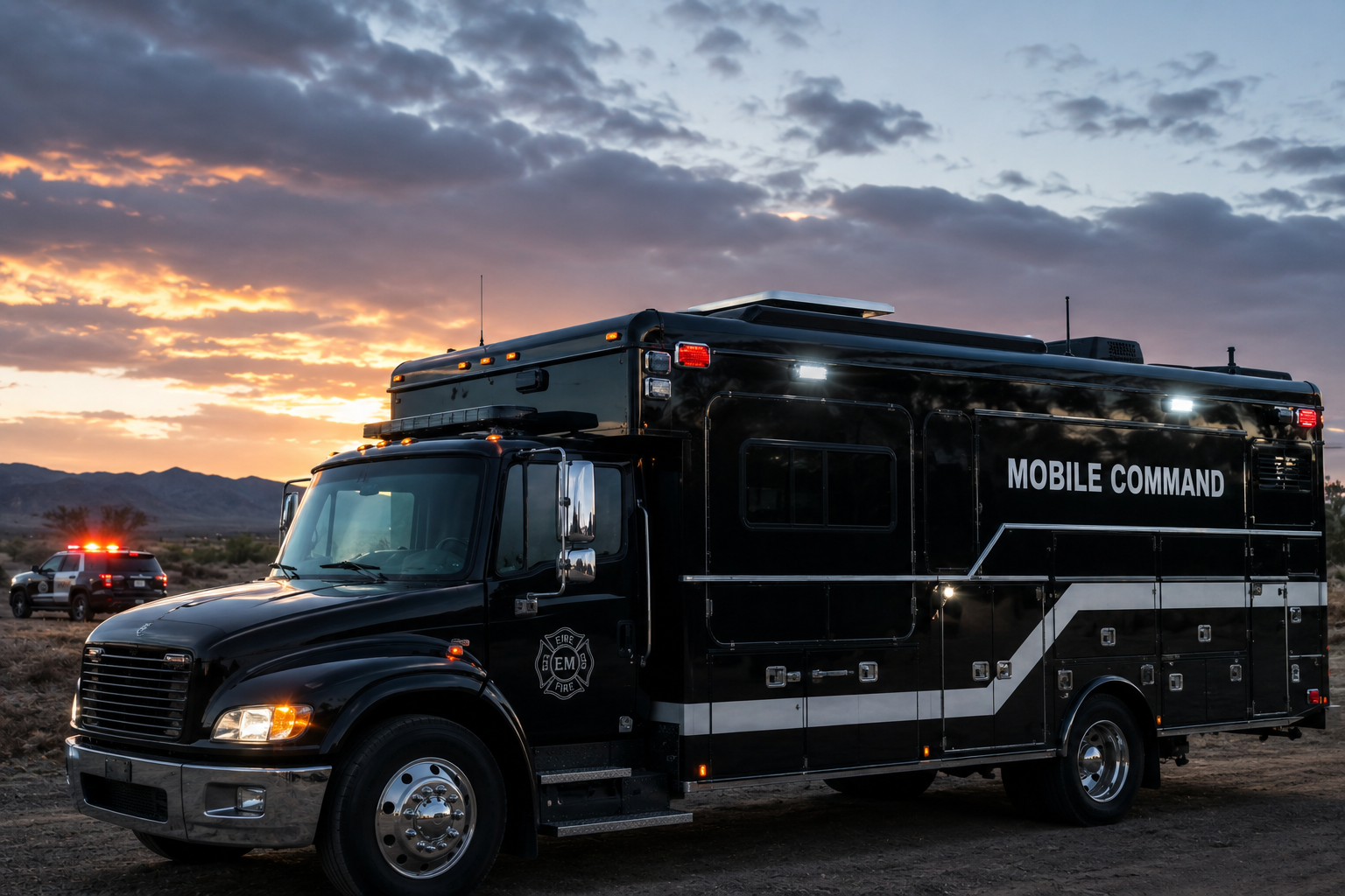 Mobile command unit using Starlink satellite connectivity for public safety operations