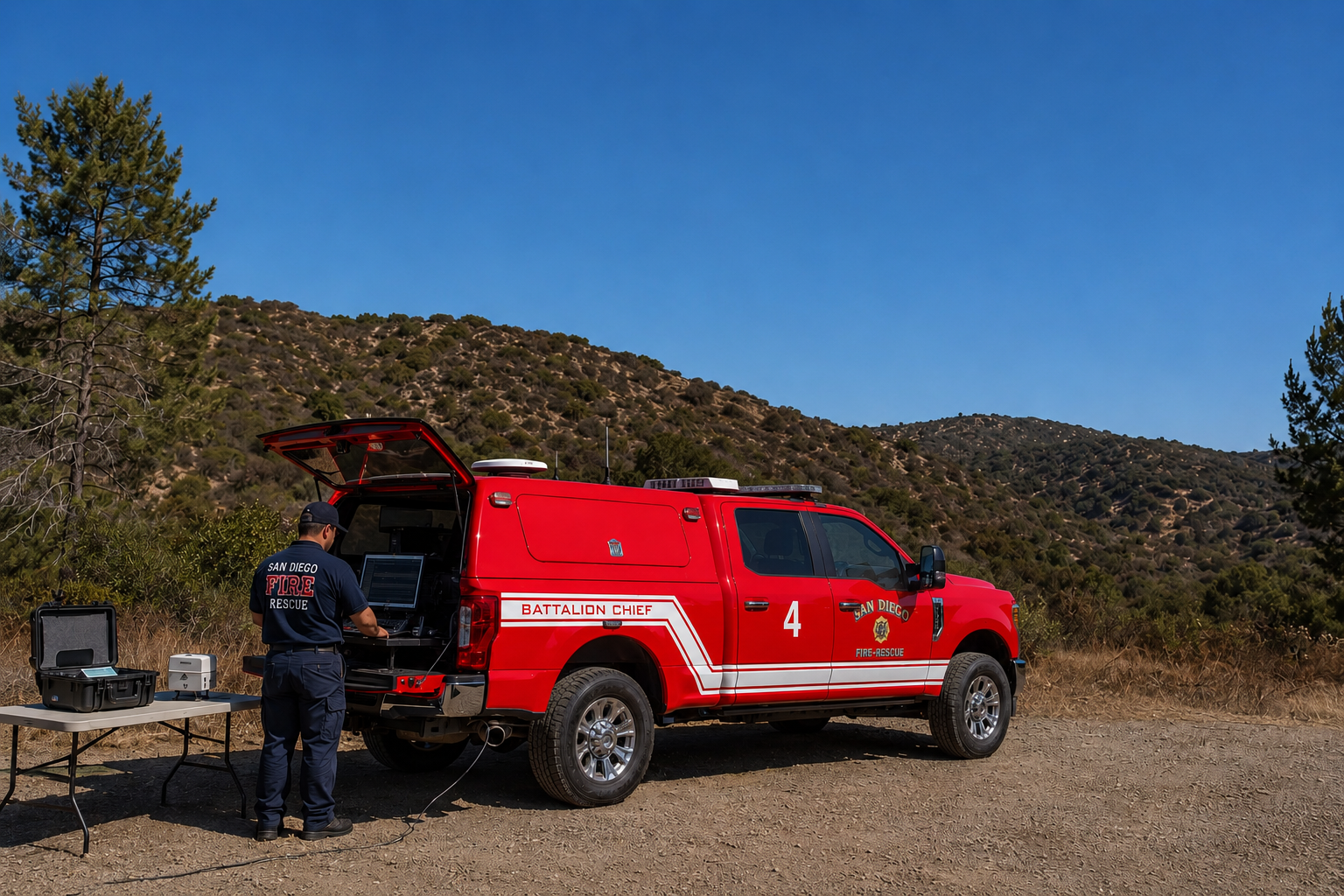 Public safety field team using redundant communications during an emergency deployment