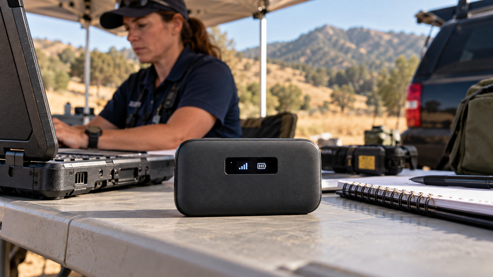 Compact hotspot at remote command post